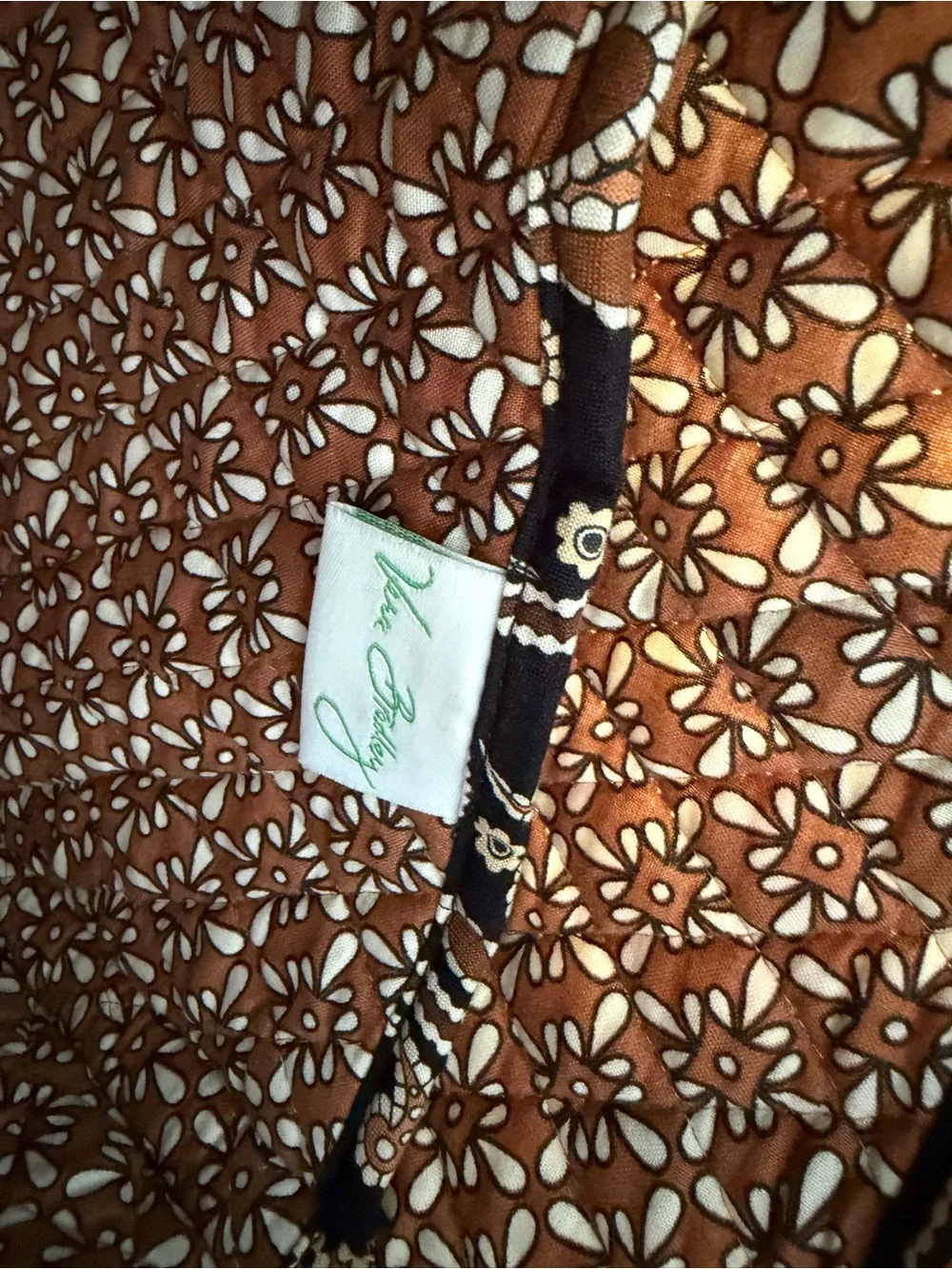 Vera Bradley Quilted Tote Bag in Cafe Latte pattern